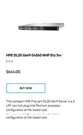 Product card with server name, tier, price, and a Buy Now button