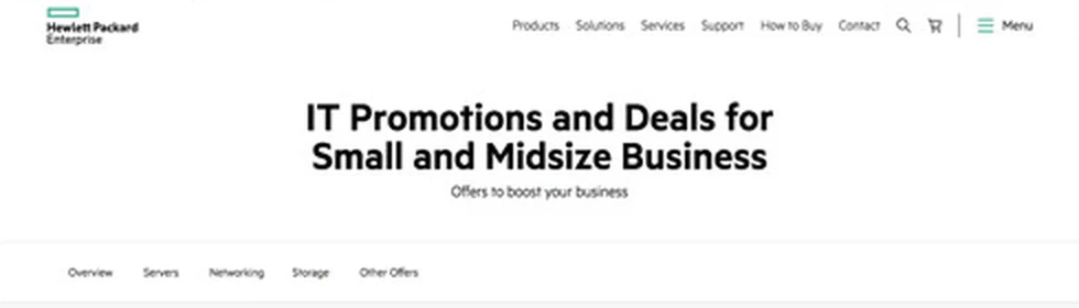 Promotions hub header with tabs for Overview, Servers, Networking, Storage, and Other Offers
